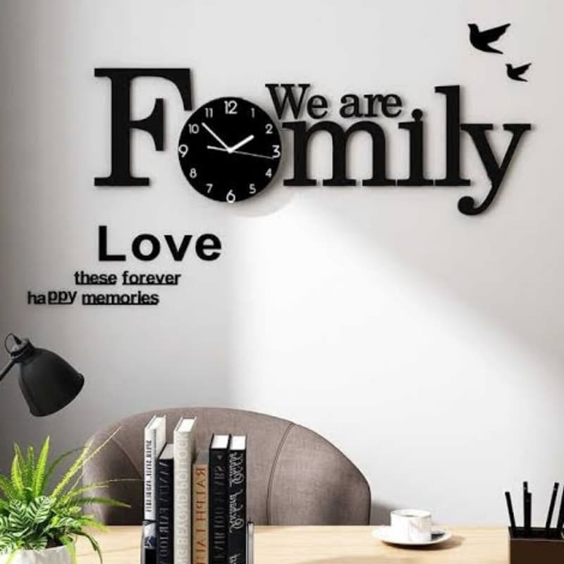 We are Family with Birds 3D wooden wall clock