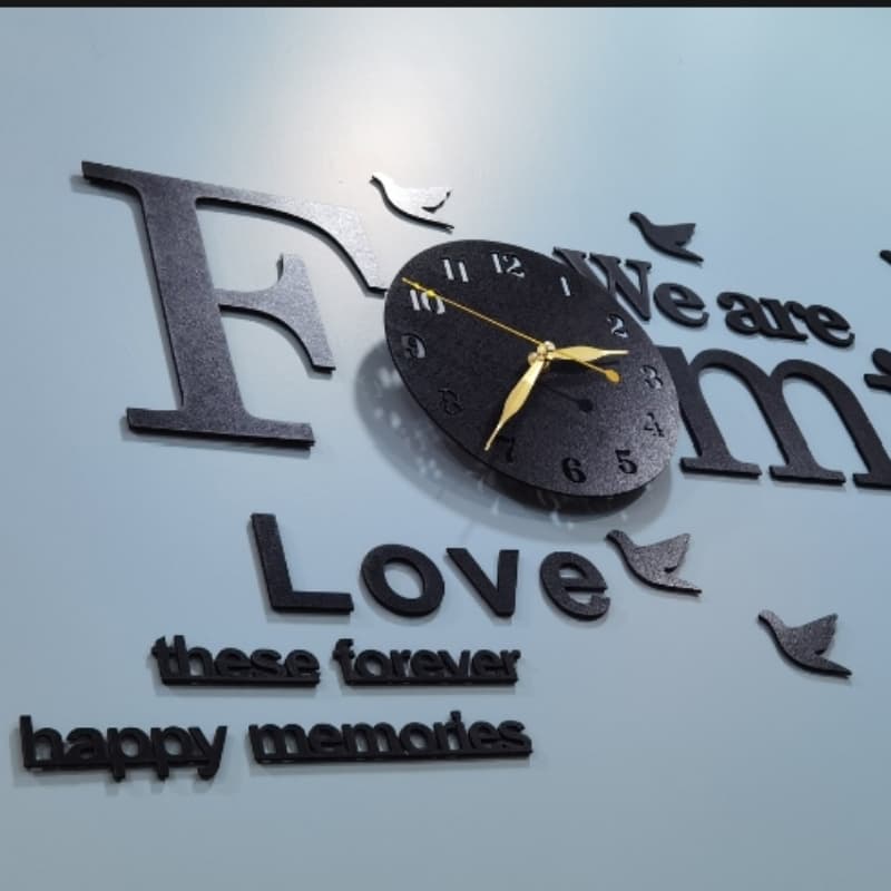 We are Family with Birds 3D wooden wall clock