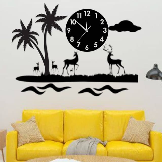 Meadows 3D wooden wall clock