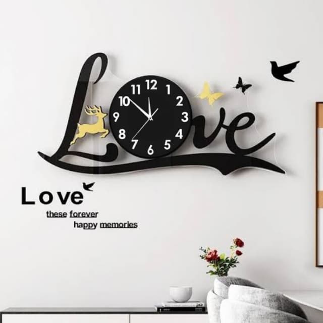 Love with birds 3D wooden wall clock