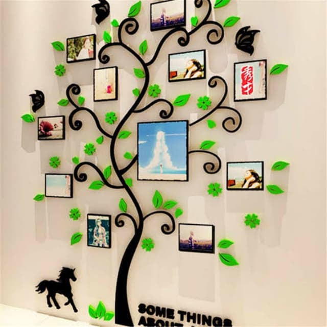 Green Leaves Wooden tree with frames