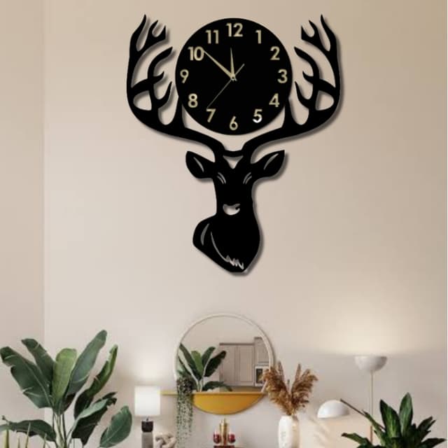 Big Markhor 3D wooden wall clock